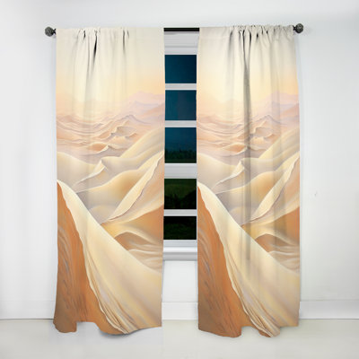Khy Desert Silent Sands - Global Velvet Curtain - Room Darkening - 1 Panel