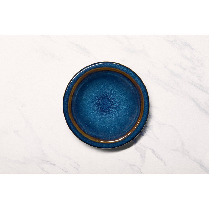 Assiette plate en porcelaine SPLASH DENIM, 10,63 x 10,63 x 0,98 po, Splash denim