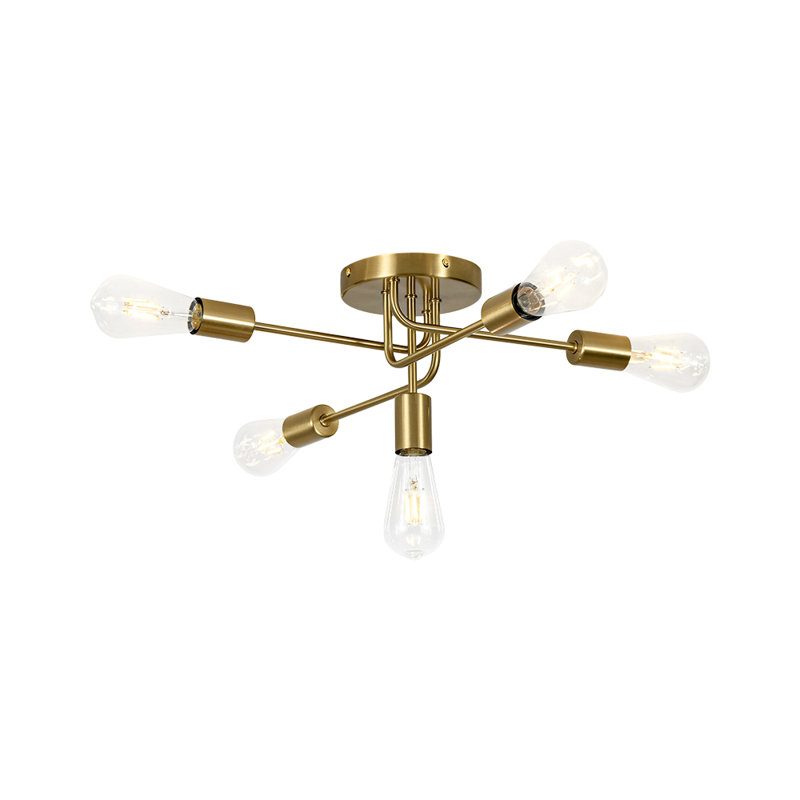 Plafonnier semi-encastré 5 lumières Mid-Century