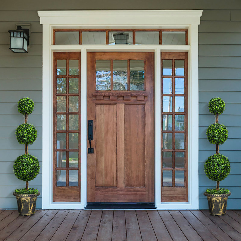 48'' Faux Boxwood Topiary in Cement Pot