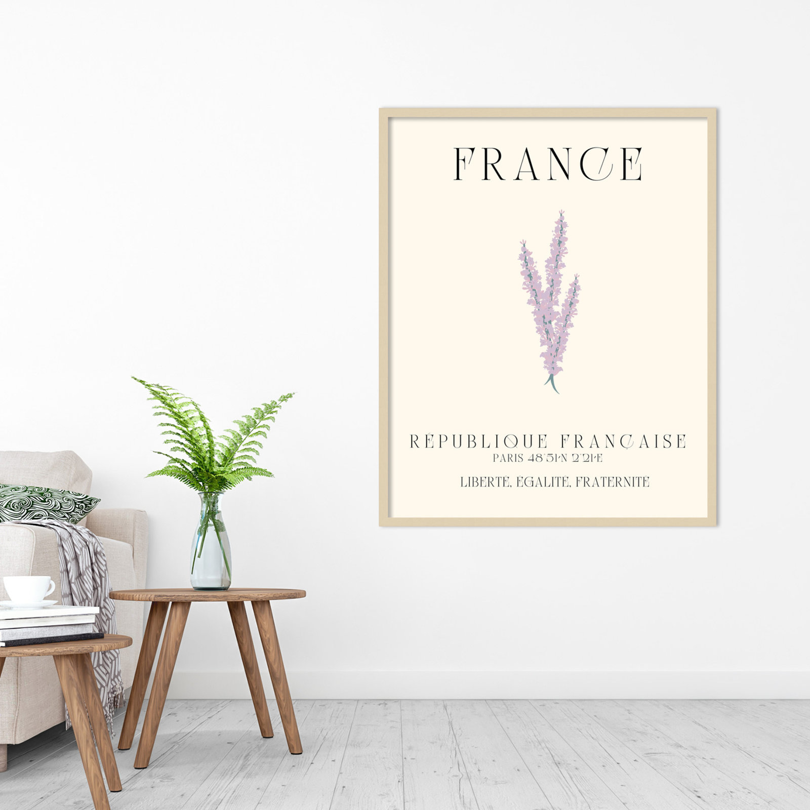 Mirando "France Travel Poster" Print, Brown Framed, 33" W x 41" H x 1" D