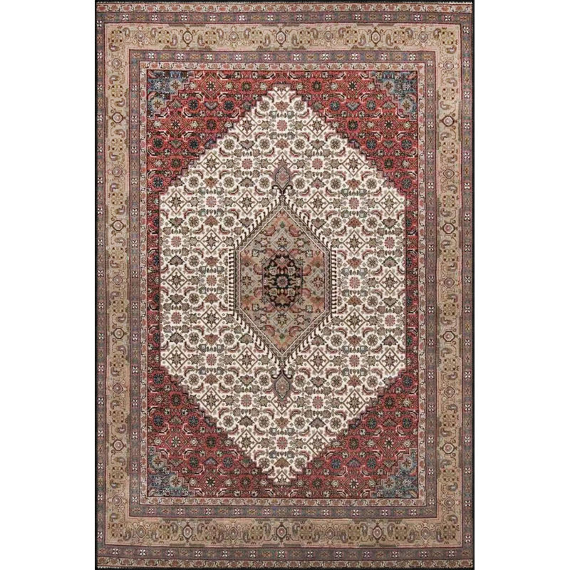 Vintage Washable Woven Base Area Rug, Rectangle 4'7" x 6'7"