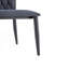 Élégante chaise de salle à manger en velours gris foncé, dossier haut capitonné avec pieds en métal durables, siège rembourré confortable pour la cuisine et la salle à manger