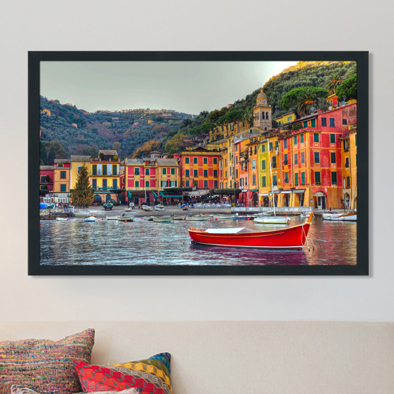 « portofino, italie ii », reproduction de photo encadrée, H 27,5 po x l 39,5 po x P 0,75 po
