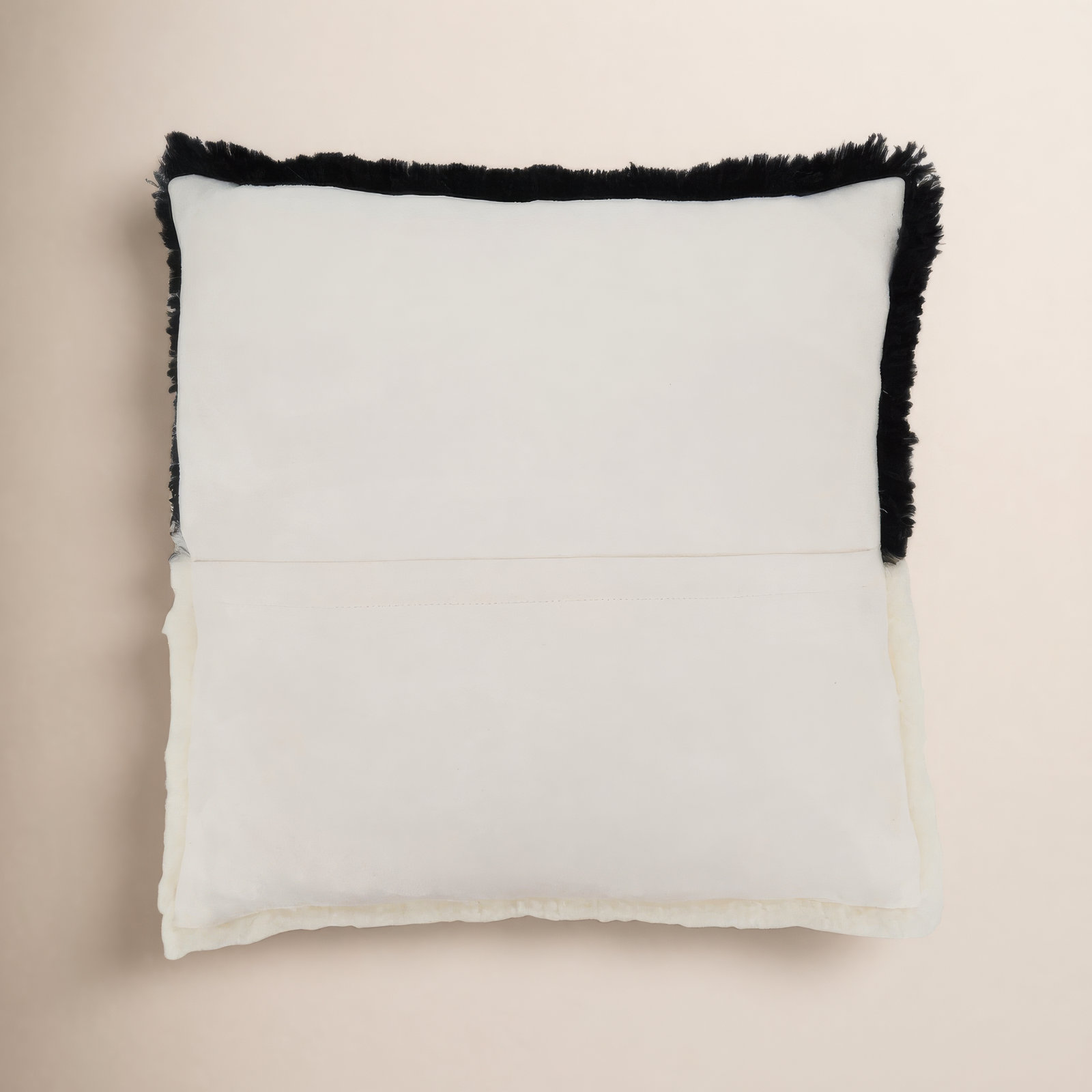 Shearling Collection Sheepskin Throw Pillow, Black, Polyester