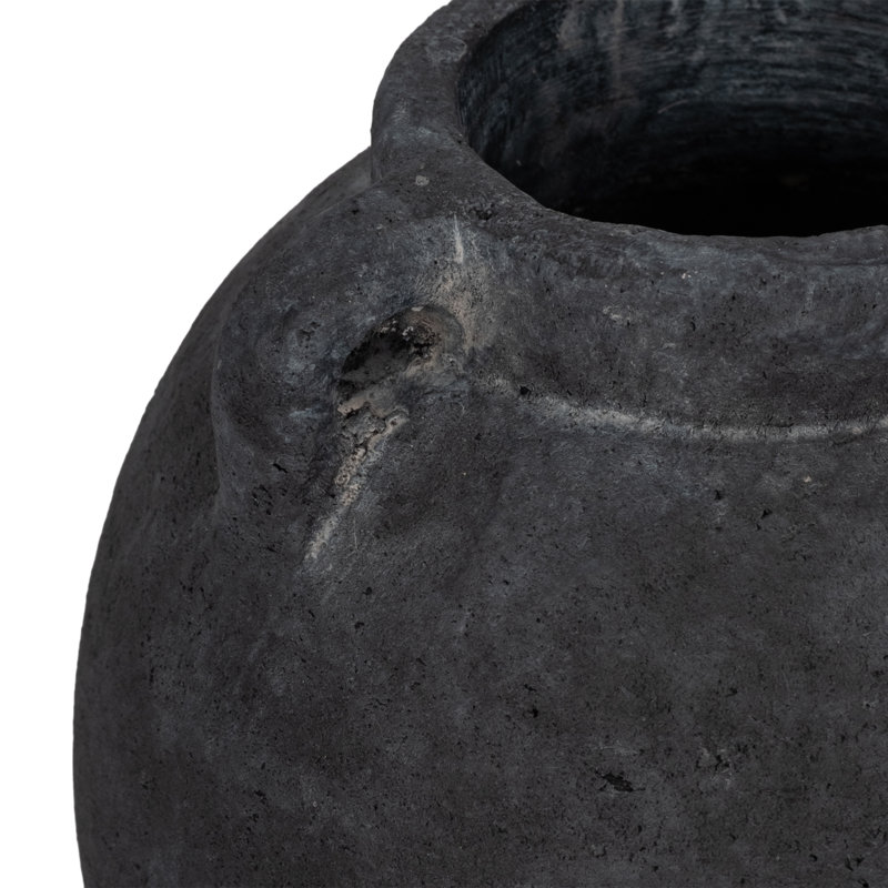 Handmade Ceramic / Porcelain Table Vase, Black, Overall Height - 7"