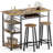 Dining Table Set for 2, Counter Height Kitchen Table and Chairs with Storage Shelves & Wine Rack, Bar Table Set with 2 Bar Stools, 3 Piece Dining Room Table Set for Small Space-290733202