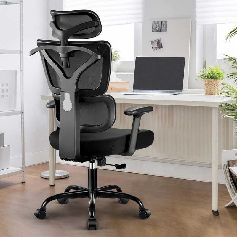 Wealdstone Office Chair with Headrest, Black, Black