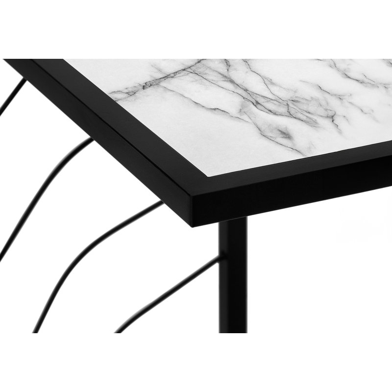 Nayelli Accent Table, C-shaped, End, Side, Snack, Living Room, Bedroom, Metal, Laminate, White