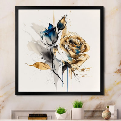 «Enya Roses Flow Flower On Abstract Fusion I», reproduction sur toile
