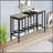 Modern Design Kitchen Dining Table Set With 3 Stools, Unique Splicing Tabletop And Space-Saving Hanging Stool Design-1848291689-1848291694