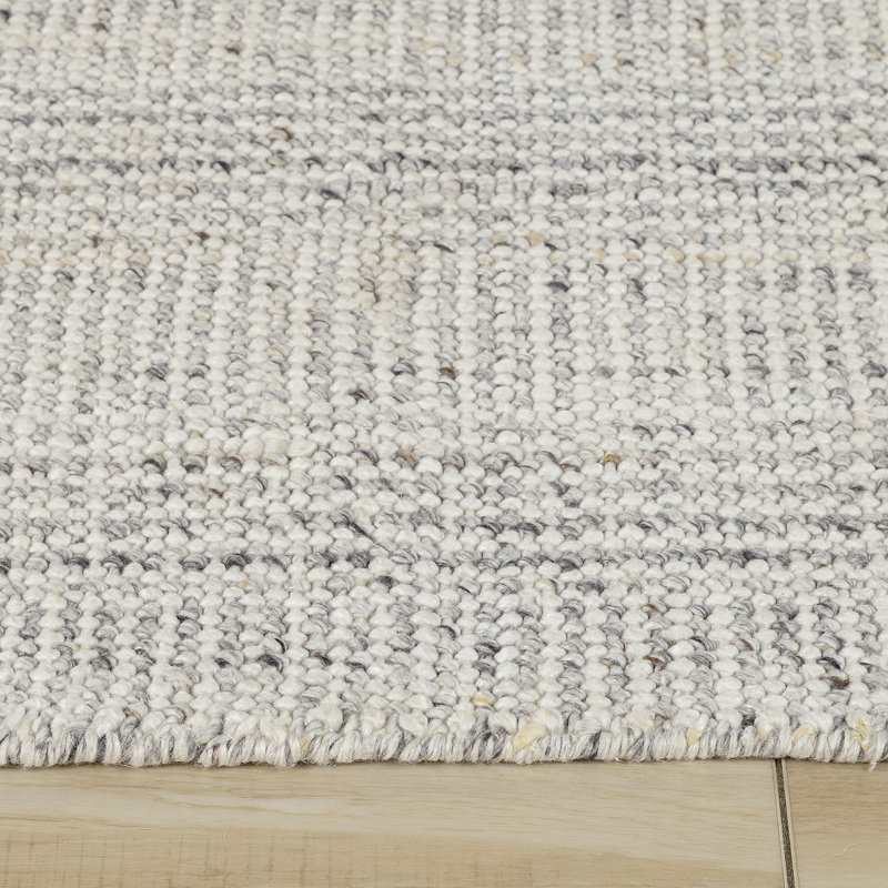 Tapis 100% polyester tissé à la main, Gris, 5' x 7'6"