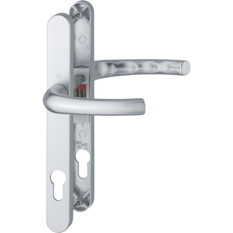Keyed Right Hand Door Handle, Aluminium Silver