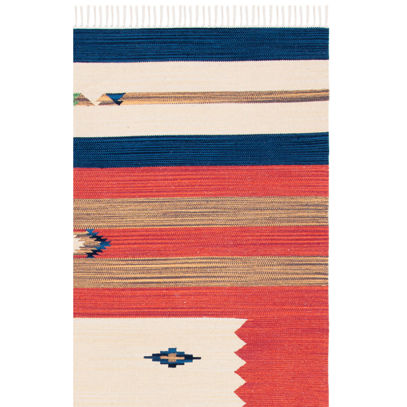 Tapis en coton tissé à la main Barham, Tapis de couloir 2 pi 3 po x 8 pi