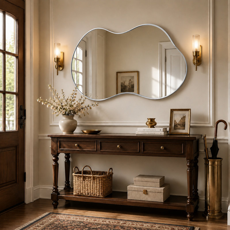Miroir d'appoint 26 po x 46 po, 26 po x 46 po, Argent