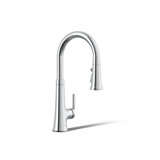 Tone Single Handle Pull Down Kitchen Sink Faucet with Three-Function Pull Down Sprayer