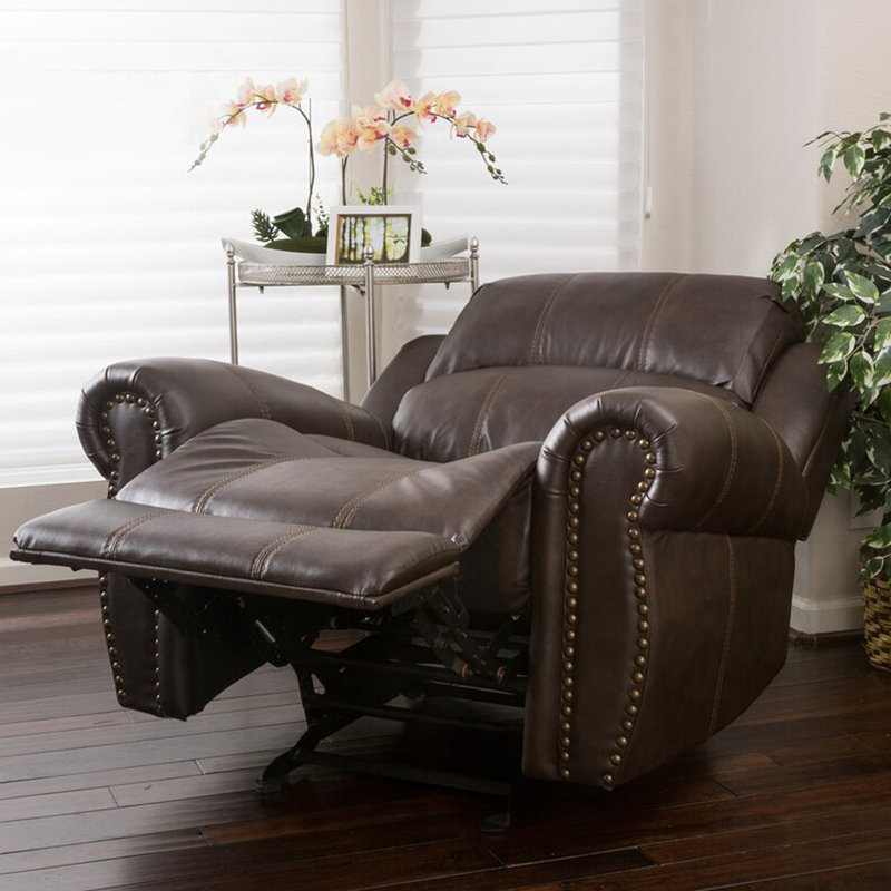 Fauteuil inclinable oscillant standard en similicuir de 43,25 po de largeur