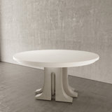 Aqueduct Wood and Concrete Contemporary Round Dining Table