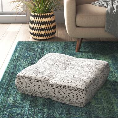 Otis | Small, Mini Button Footstool With Border - 30cm x 23cm | Vale  Footstools