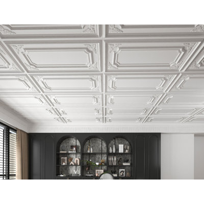 Carreaux de plafond tombant 24 po x 48 po Art3d, paquet de 12 panneaux muraux décoratifs 3D en PVC, 96 pieds carrés