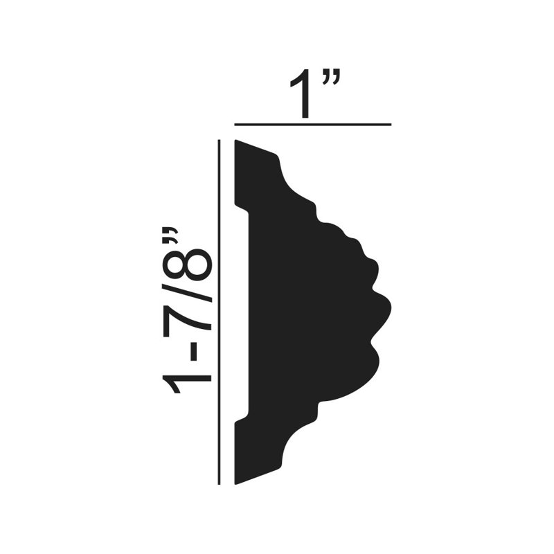 2-1/4 in x 3/4 in x 94-1/2 in Leaf Polyurethane Panel Moulding Pro Pack 55 LF