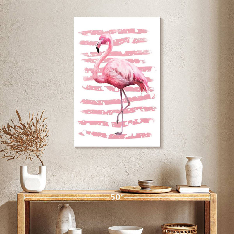 Flamant rose rayé