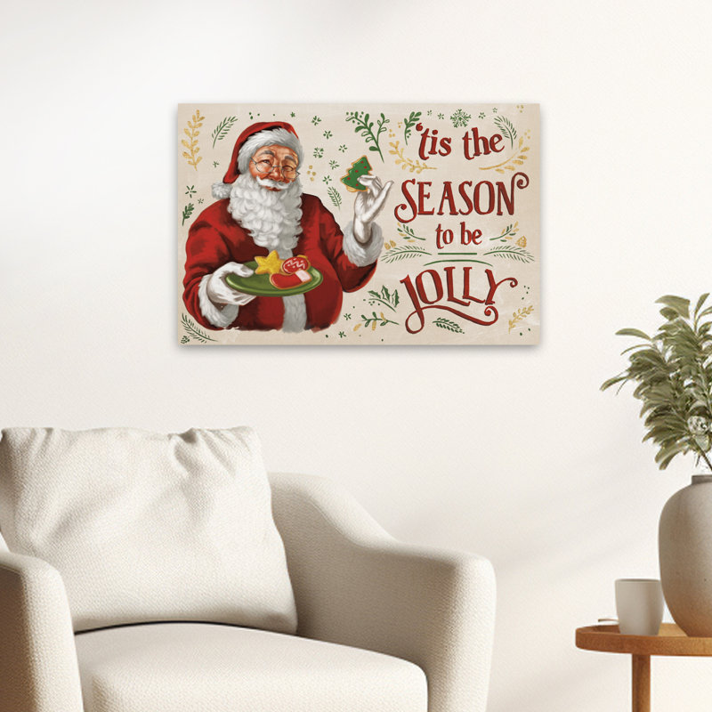 Liste des pères Noël - ivoire - baies, craie, biscuits de Noël, art, H 16 po x l 24 po