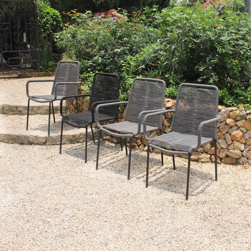 Chaise de patio empilable Palaio , gris