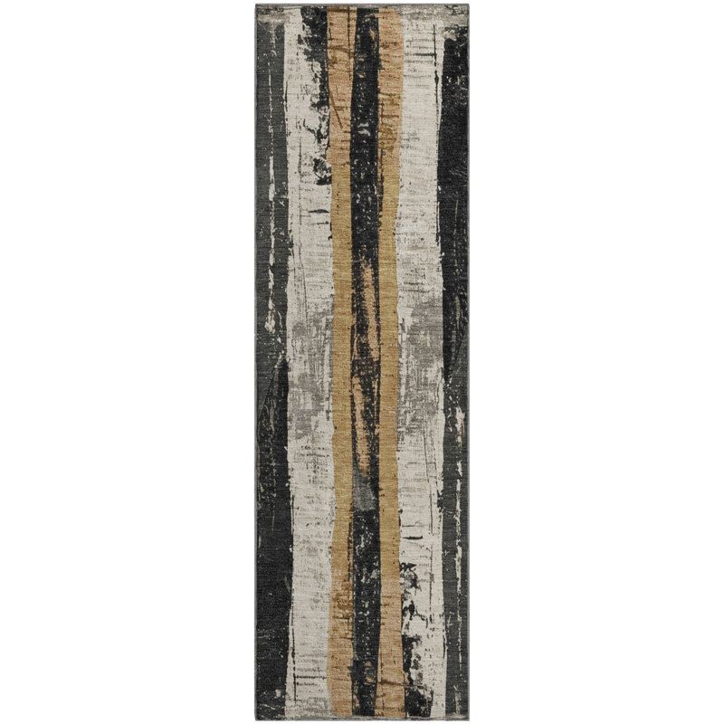 Premium Machine Washable Crestover AMF1872 Stripes Rug, Runner 2'3" x 7'6"