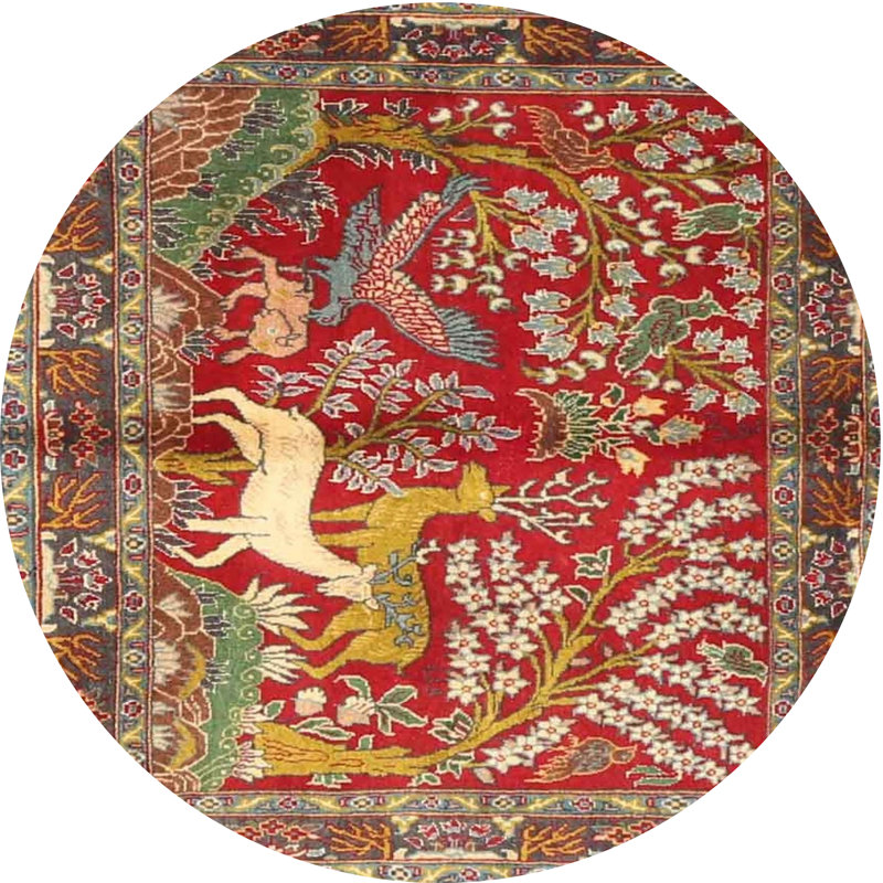 Tapis traditionnel 100% lavable à la machine 4402, Rond 6 pi