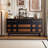Black&Walnut Solid Wood Sideboard