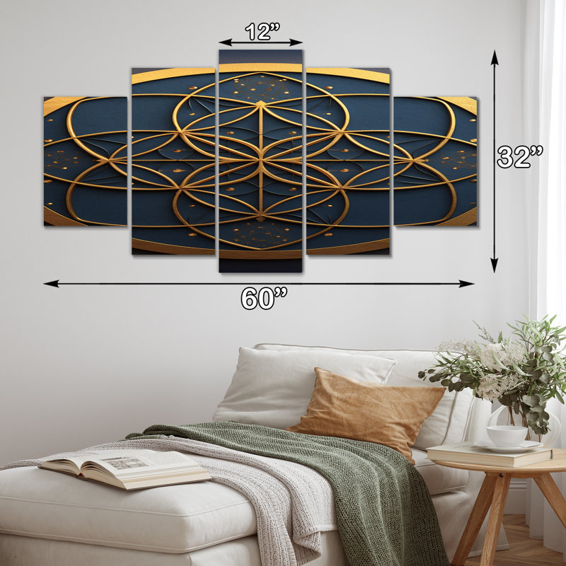 Karle - Art mural moderne sur toile géométrique - 5 panneaux