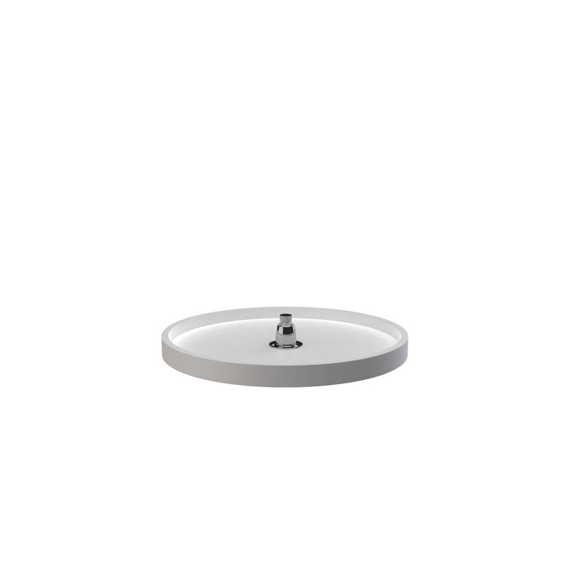 Rev-A-Shelf Polymer Full Circle 1-Shelf Lazy Susan with Bottom Mount Rotating Post for Corner Cabinets, White, 20" W