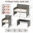 4 PCS Patio Conversation Set with Seat Cushions & Tempered Glass Tabletop, Outdoor White + Gray-1956570480-1956570486