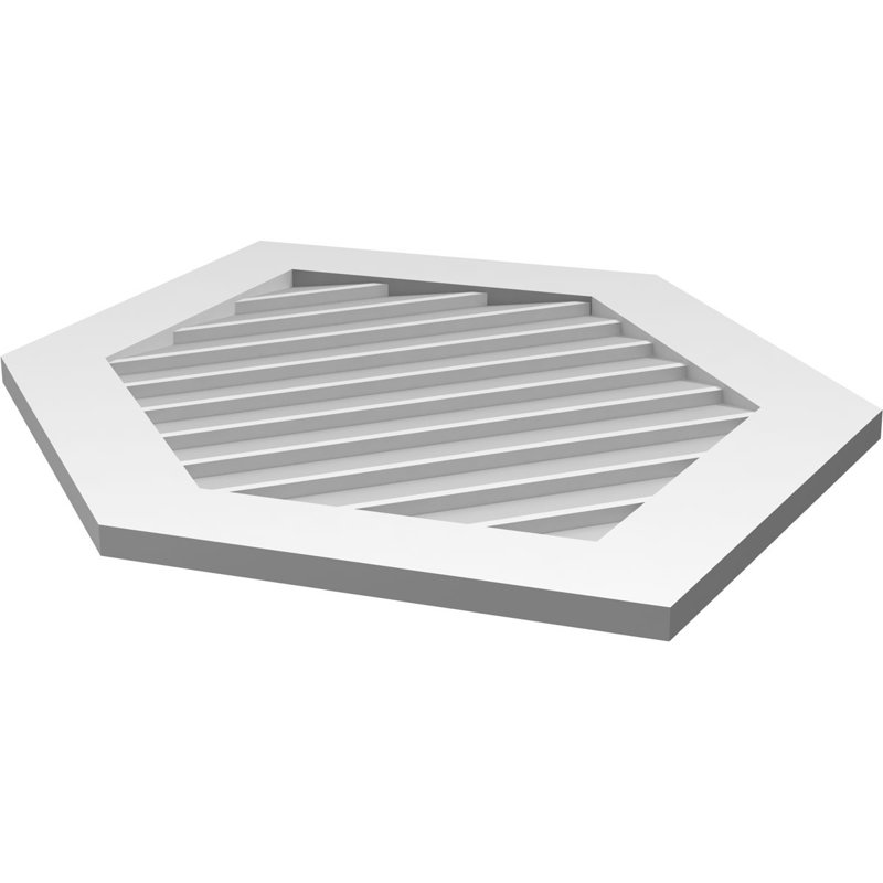 Ventilé vertical à pignon vertical en uréthane 10/12, H 1 po x l 26 po x L 38 po