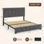 Lit plateforme de rangement en velours Queen Size avec tête de lit réglable en hauteur, éclairage DEL, station de recharge et espace de rangement sous le lit de 30 cm (11,8 po). Sommier non requis.-745778826-745778820