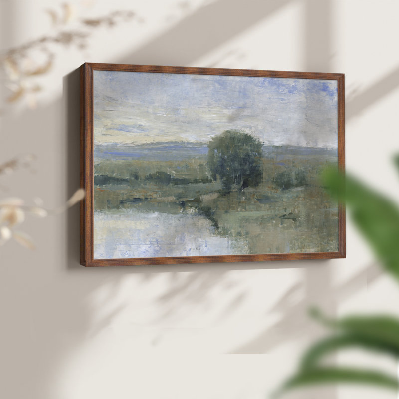 Riverbank Impression II - Reproduction encadrée - Restickable, H 8 po x l 10 po, Noyer