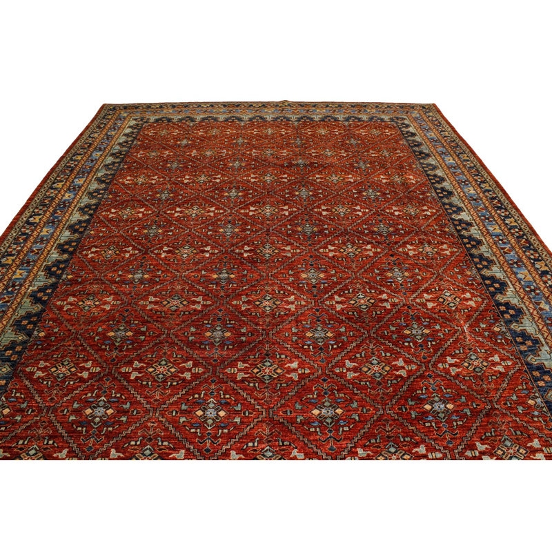 10x14 Red and Navy Anatolian Traditional Rug