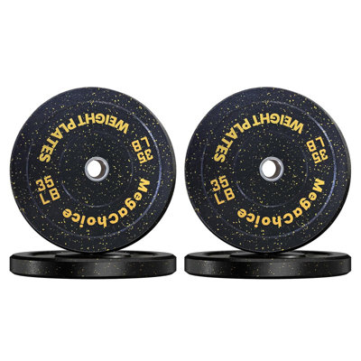 140LB Bumper Plates – 2-Inch Rubber Weight Plates for Barbell, Home Gym & Commercial Use, 35LB x4
