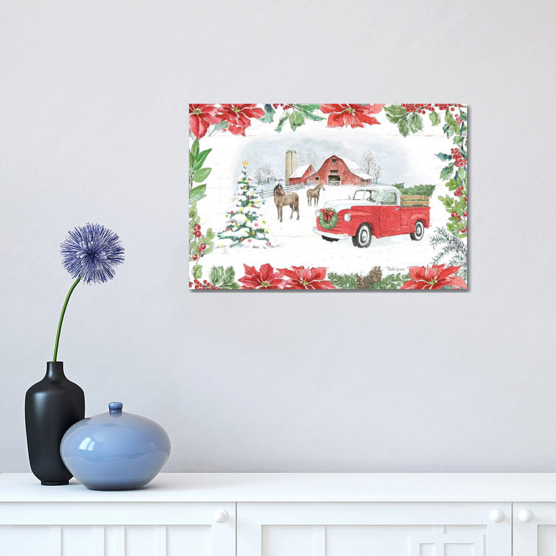 Farmhouse Holidays I 1 Piece Wrapped Canvas Wall Art, 30.48 cm H x 45.72 cm W