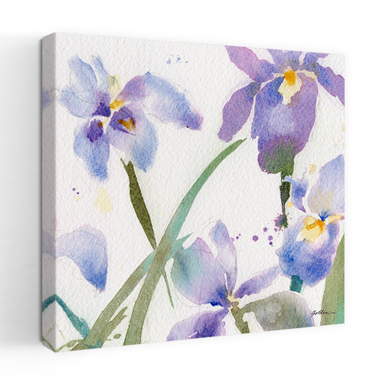 Iris, art floral iris contemporain, H 18 po x l 18 po