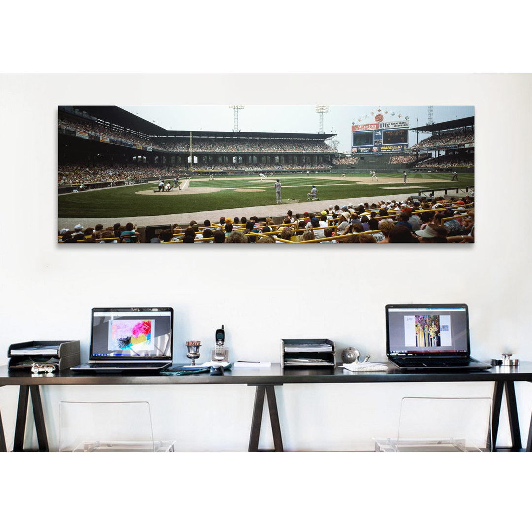Panoramic Spectators Watching a Baseball Match in a Stadium, U.S. Cellular Field, Chicago, Cook County, Illinois Photographic Print on Canvas Ebern Designs 