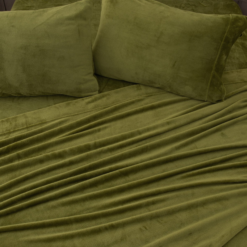 Twin Enchanted Woods Blue Velvet Plush Fleece Sheet Set