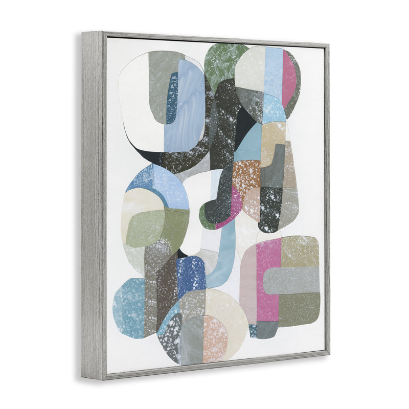 Giclée encadrée de formes pastel entrelacées, design par Coco Good, H 20 po x l 16 po, Estampe numérique Farmhouse