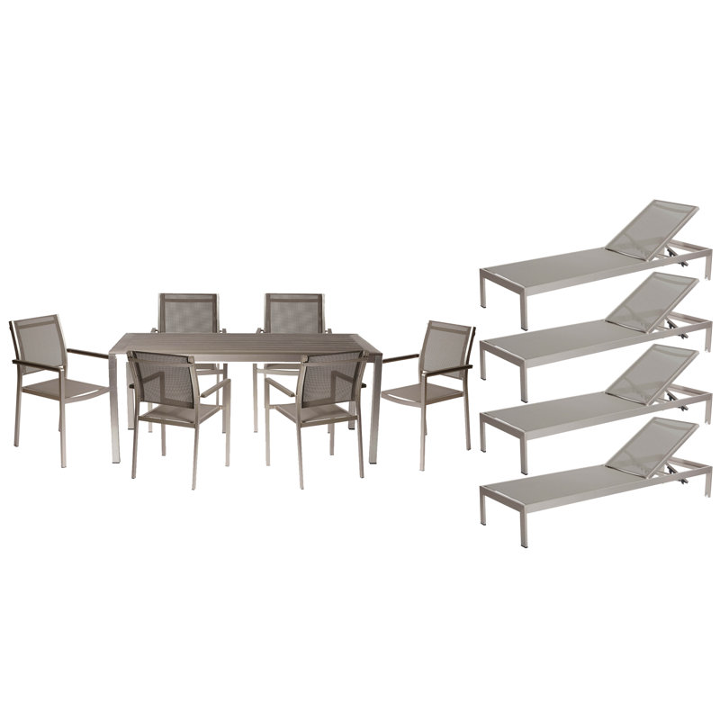 Aynura 11 Piece Patio Dining Set, Gray