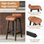 Leather Bar Chairs Set of 2/4, Bar Height Stools Counter Stools with Wood Leg & Non-Slip Feet, Vintage Island Stools for Kitchen Island Dining Room Patio-220641575-220641579