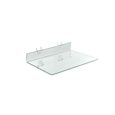 Clear Acrylic Shelf for Pegboard & Slatwall 13.5" x 8" x 2", 4-Pack