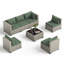 6-Person All-Weather Rattan Sofa Set, Outdoor Seating Group with Cushions & Glass Table-792822720