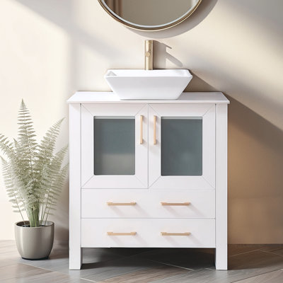 Ensemble de meuble-lavabo simple 30 po blanc moderne