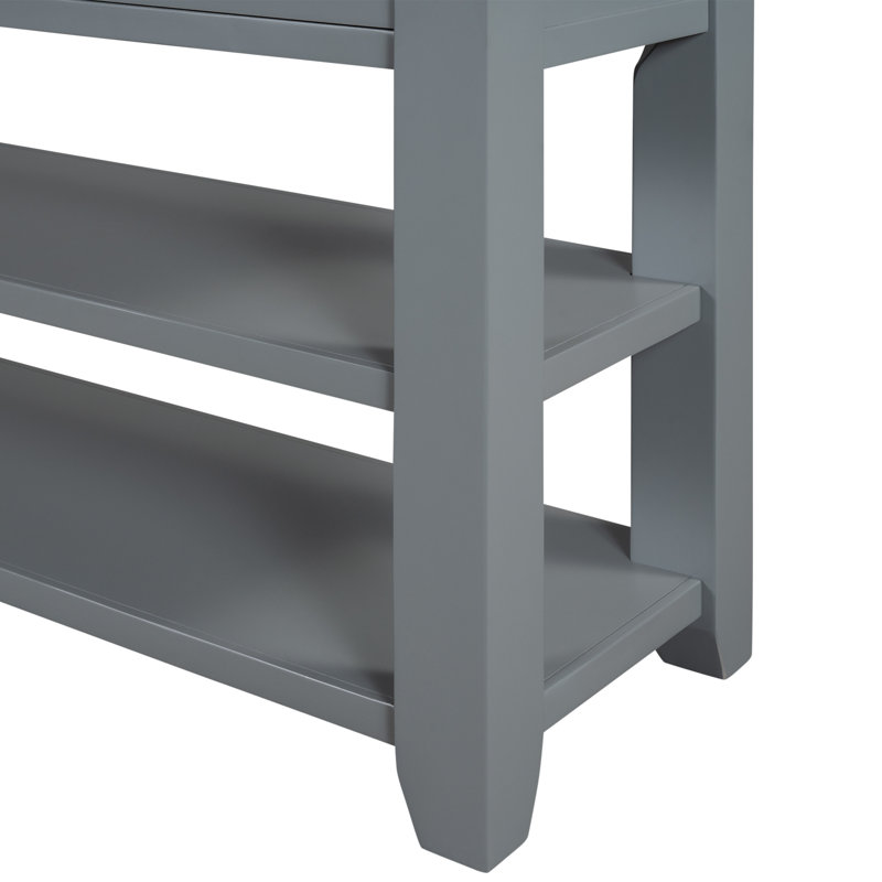 Console en bois massif 48,82 po Ronda, Marron, gris